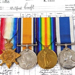sunk on HMS Setter but sank the UB-29 WW1 Royal Navy medals Chief Stoker Croft