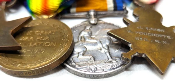 WW1 & KIA Dunkirk WW2 medals to Leading Signaller Woodroffe HMS Wakeful navy RN - Image 8
