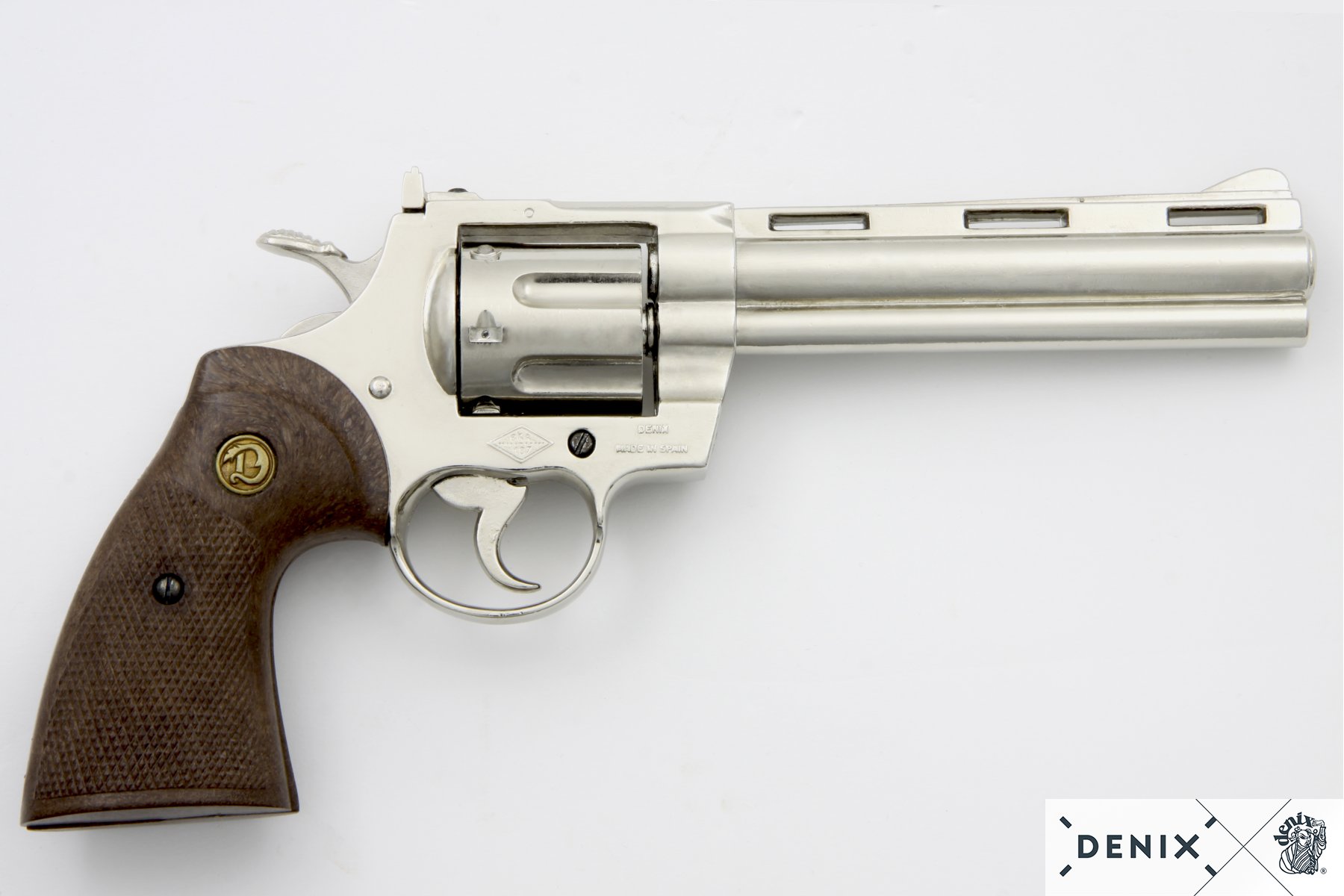 DENIX REPLICA COLT PYTHON 357 MAGNUM CHROME REVOLVER PISTOL 6 INCH MODEL – 6304 - Image 8