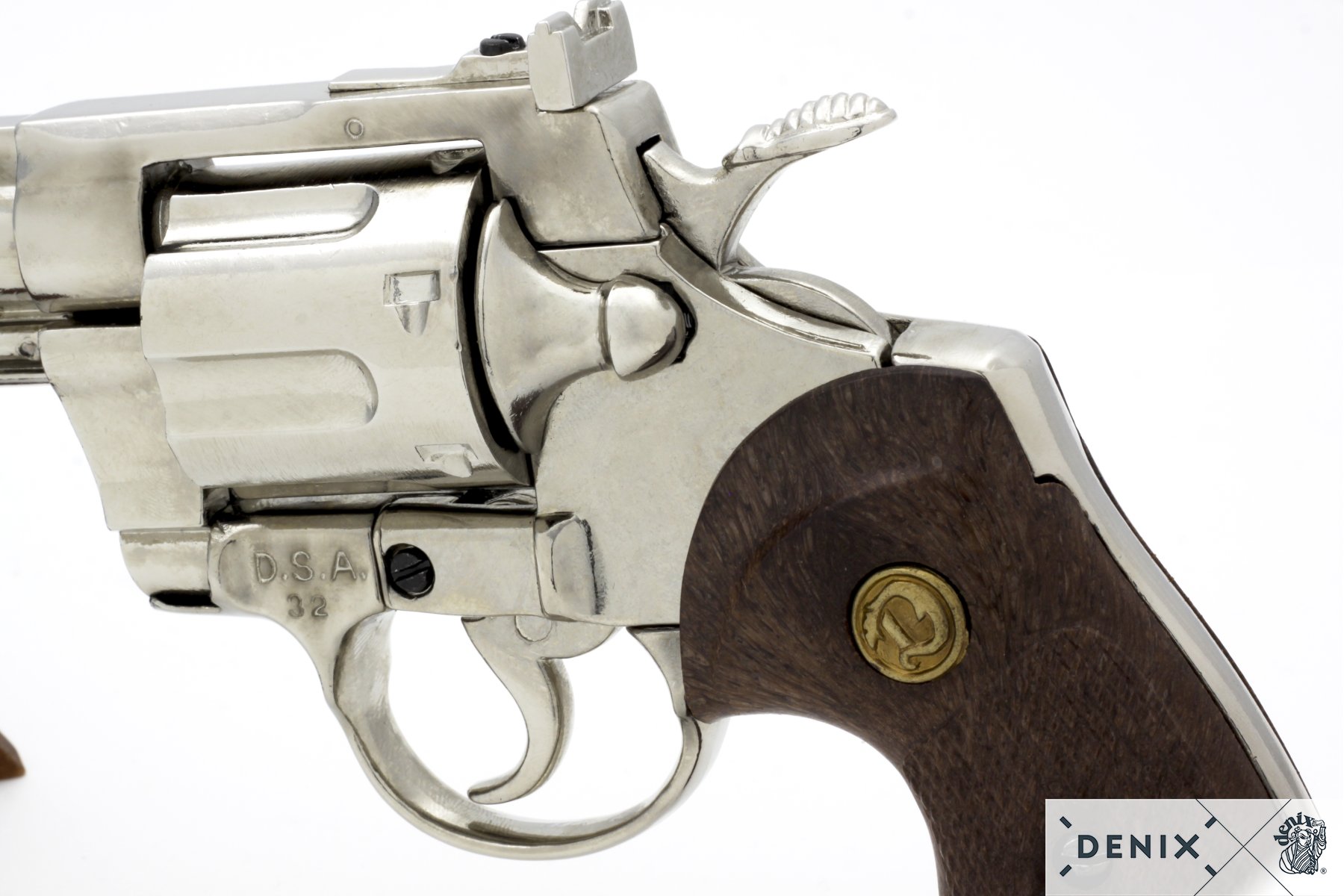DENIX REPLICA COLT PYTHON 357 MAGNUM CHROME REVOLVER PISTOL 6 INCH MODEL – 6304 - Image 2