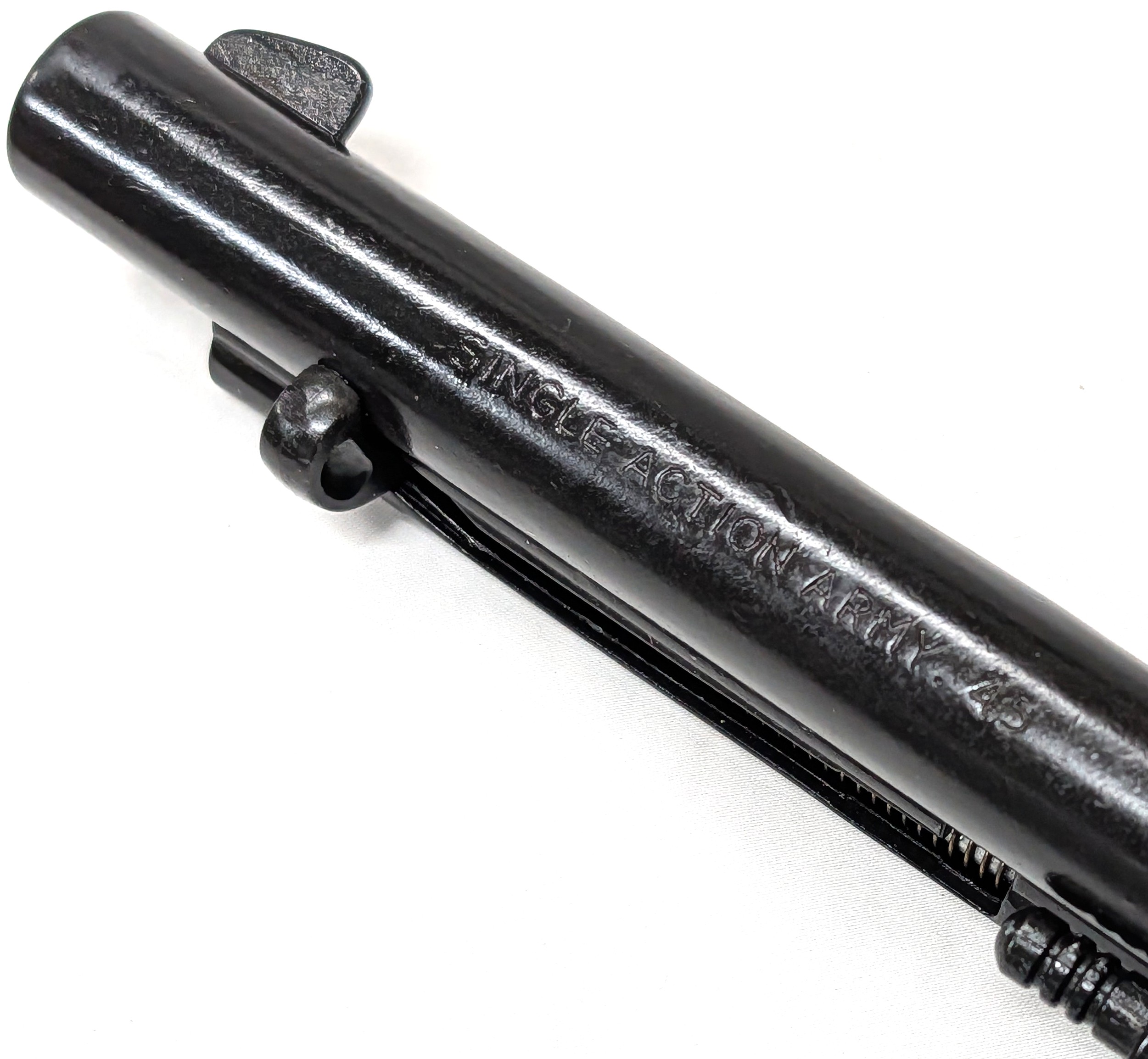 Western Peacemaker Single Action Army Revolver 45 pistol with 6 cap gun bullet rounds and gift box by Kolser black with wood grips - 1065 1W - Image 5