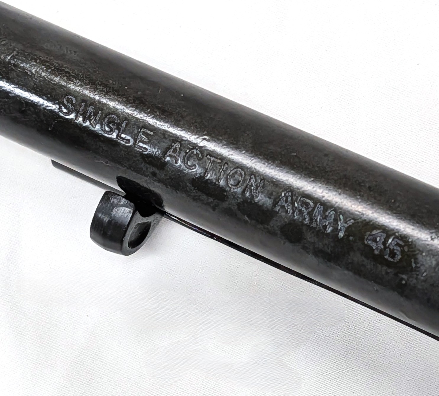 Western Single Action Army Revolver 45 pistol with 6 cap gun bullet rounds and gift box by Kolser silver with wooden handle - 1064 1M - Image 6