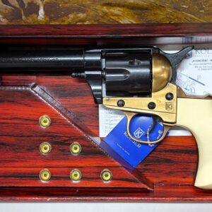 Western Thunderer Single Action Army Revolver 45 pistol with 6 cap gun bullet rounds and gift box by Kolser bronze with bone handle - 1056 1ML