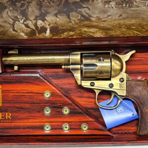 Western Thunderer Single Action Army Revolver 45 pistol with 6 cap gun bullet rounds and gift box by Kolser bronze with wood handles - 1056 1LP