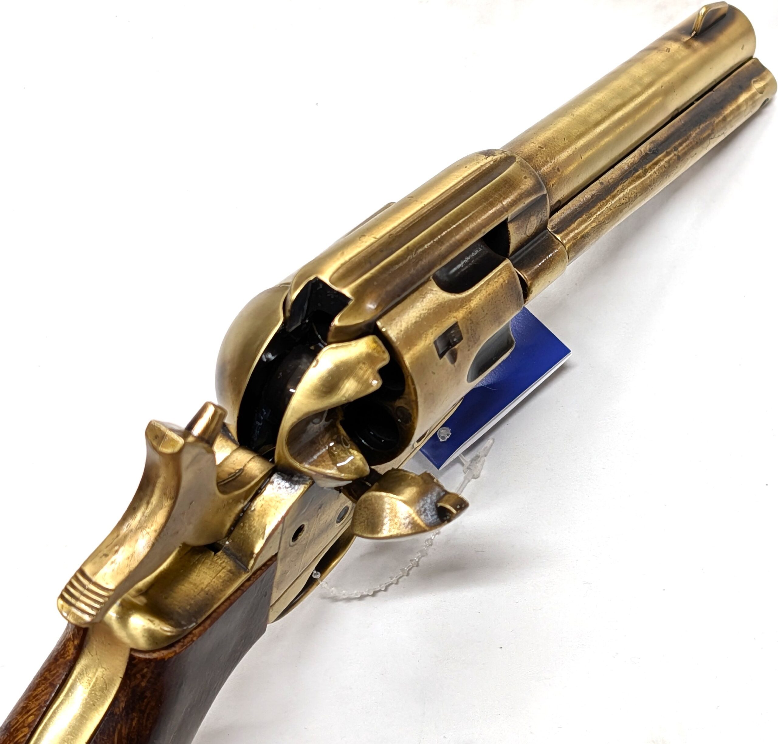 Western Thunderer Single Action Army Revolver 45 pistol with 6 cap gun bullet rounds and gift box by Kolser bronze with wood handles - 1056 1LP - Image 5