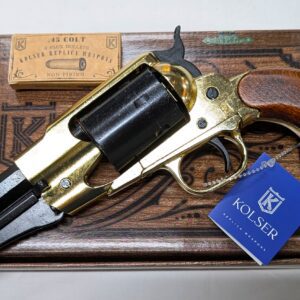 Western Single Action 1858 Converted Remington Revolver pistol with 6 cap gun bullet rounds by Kolser 8754 - WL